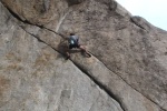 Fallen Arches 6:  Just after the crux, the crack wides to decent hand jams.