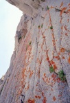 The crux pitch.  Two fixed pins and a quarter inch bolt are visible.