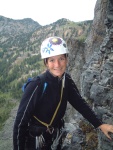 Janelle at the second belay.