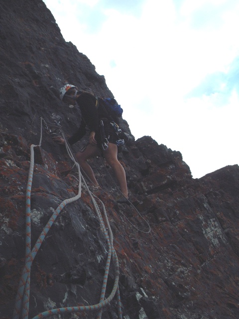 Janelle at the last belay.