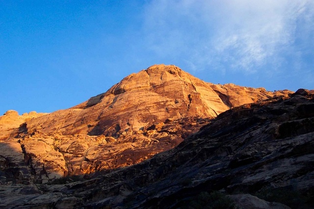 Eagle wall - the climb goes through the middle of the "eagle"
