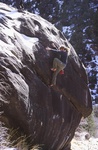 Jared Roth gettin' the First Ascent of "Broken Down Palace" V6 Highballin' on a winters day. the Right Sign, Joe's Valley