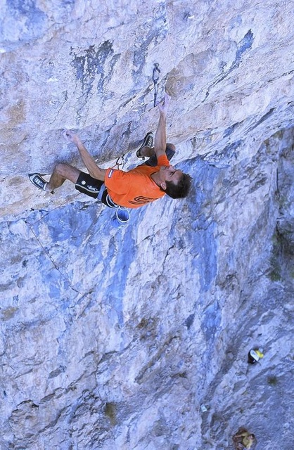 Here is a photo of Francoise Le Grande attempting to get the Redpoint on "Kryptonite". I believe he would have done it if he were here durring a cooler time. this photo was taken in late august. 5.14C/D the Fortress, CO.