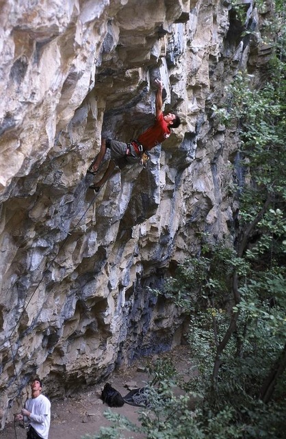 Jared McMillen redpointing "The 7PM Show" 5.14A Rifle,CO.